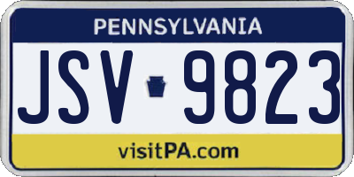 PA license plate JSV9823