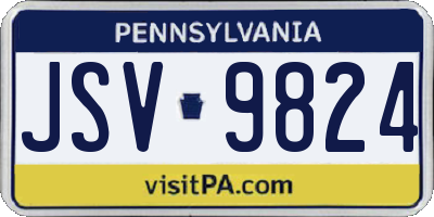 PA license plate JSV9824