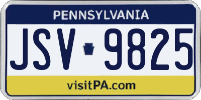 PA license plate JSV9825