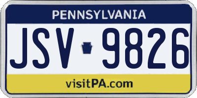 PA license plate JSV9826