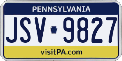 PA license plate JSV9827