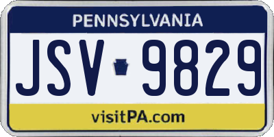 PA license plate JSV9829