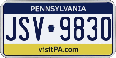 PA license plate JSV9830