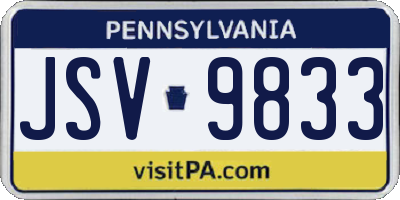 PA license plate JSV9833