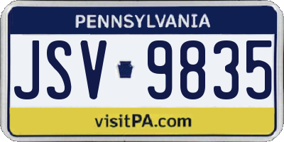 PA license plate JSV9835