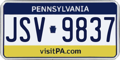 PA license plate JSV9837