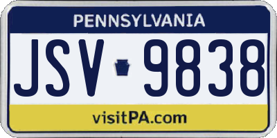 PA license plate JSV9838