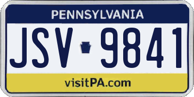 PA license plate JSV9841