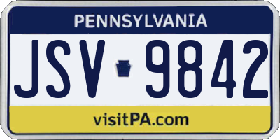 PA license plate JSV9842