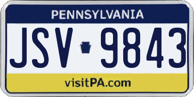 PA license plate JSV9843