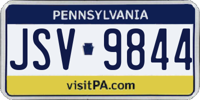 PA license plate JSV9844