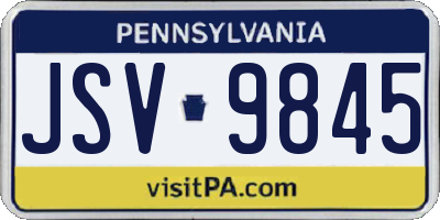 PA license plate JSV9845