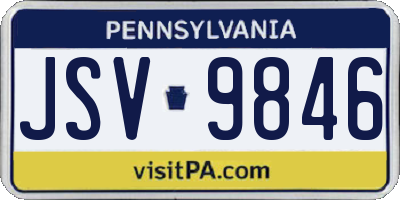 PA license plate JSV9846