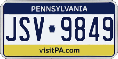 PA license plate JSV9849