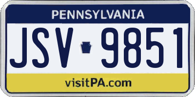 PA license plate JSV9851
