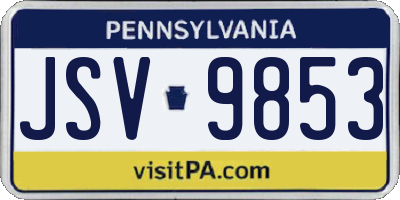 PA license plate JSV9853