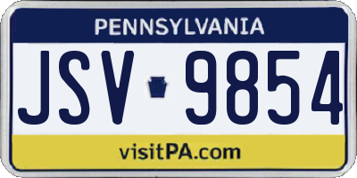 PA license plate JSV9854