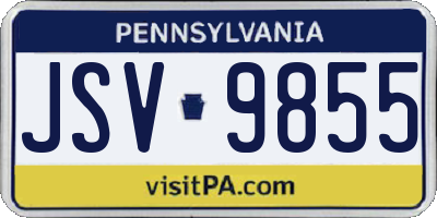 PA license plate JSV9855