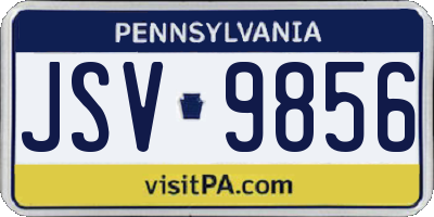 PA license plate JSV9856