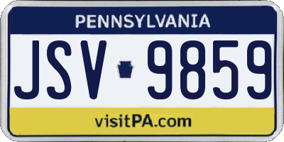 PA license plate JSV9859