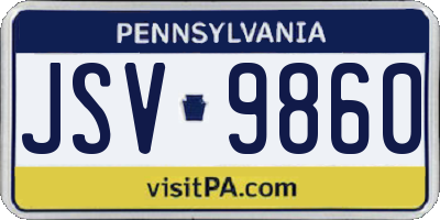 PA license plate JSV9860
