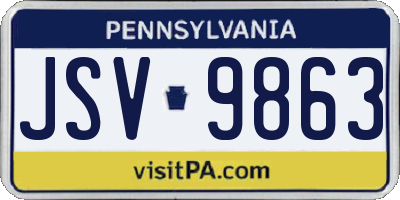 PA license plate JSV9863