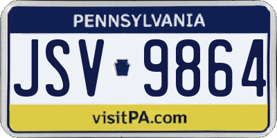 PA license plate JSV9864