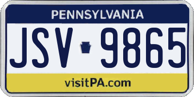 PA license plate JSV9865