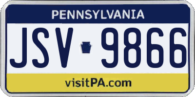 PA license plate JSV9866