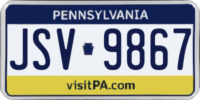 PA license plate JSV9867