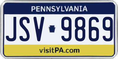 PA license plate JSV9869