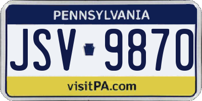 PA license plate JSV9870
