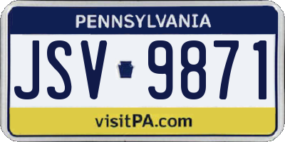 PA license plate JSV9871