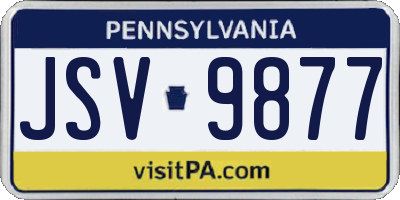 PA license plate JSV9877