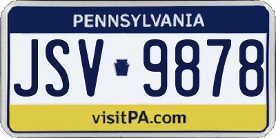 PA license plate JSV9878