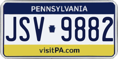 PA license plate JSV9882