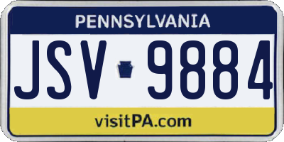 PA license plate JSV9884
