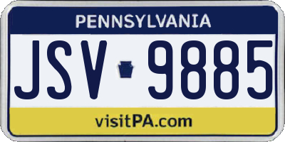 PA license plate JSV9885