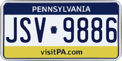 PA license plate JSV9886