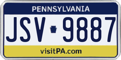 PA license plate JSV9887