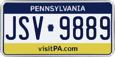 PA license plate JSV9889