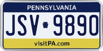 PA license plate JSV9890