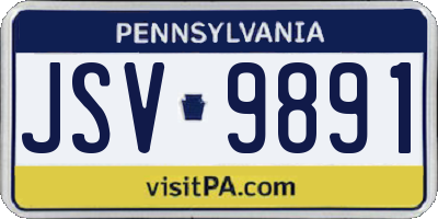 PA license plate JSV9891