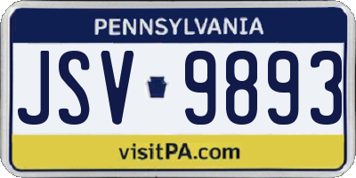 PA license plate JSV9893
