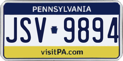 PA license plate JSV9894