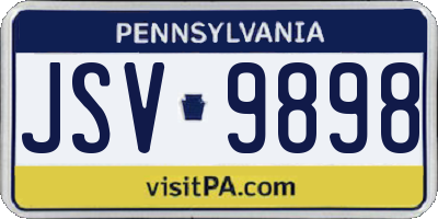 PA license plate JSV9898