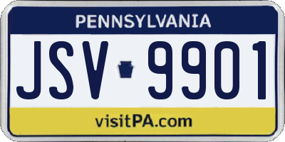 PA license plate JSV9901