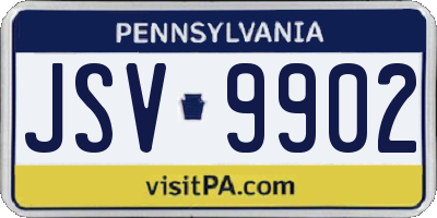 PA license plate JSV9902