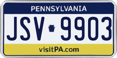 PA license plate JSV9903