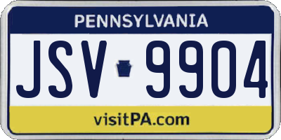 PA license plate JSV9904